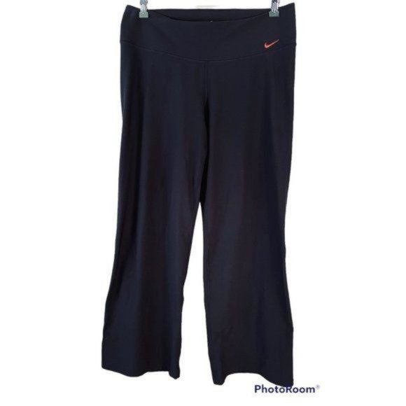 Nike Pink Swoosh Flared Wide Leg Athletic Yoga Pant Leggings - Picture 1 of 7